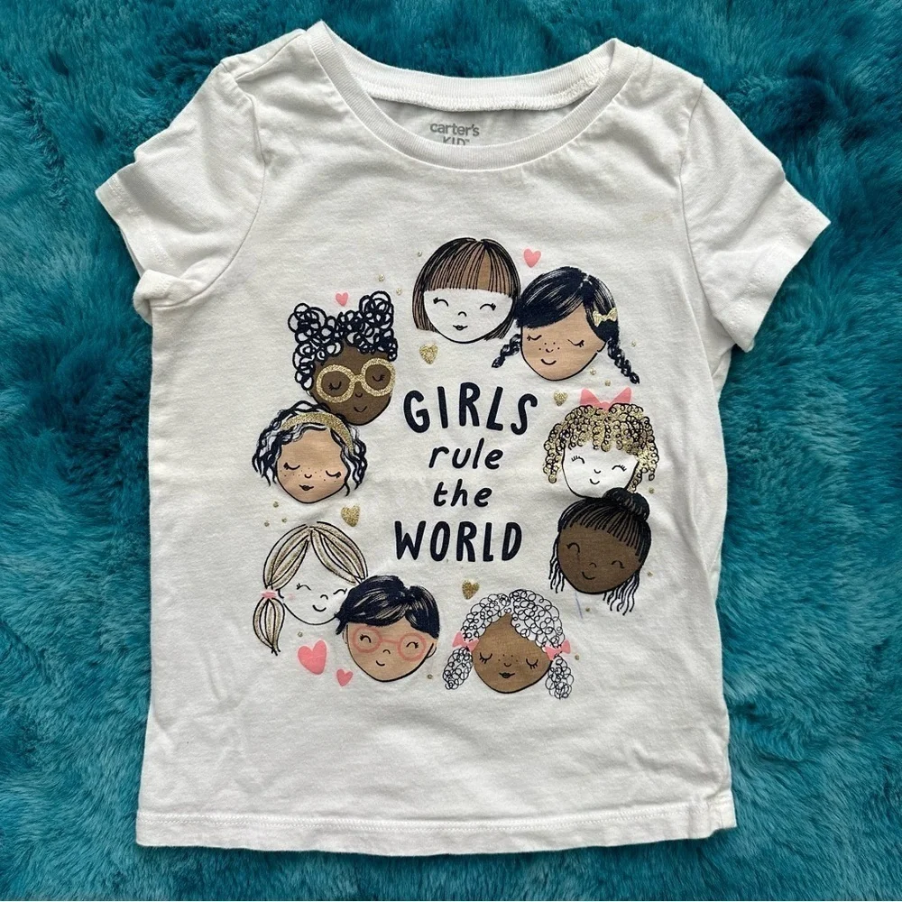 Carter’s Kid Girls Short Sleeve Graphic T-shirt Size 4